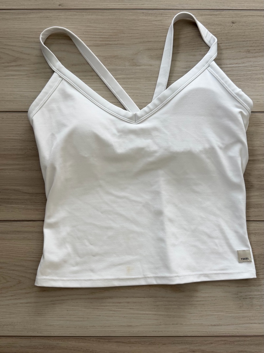 Vuori White V-Neck Double-Strap Camisole